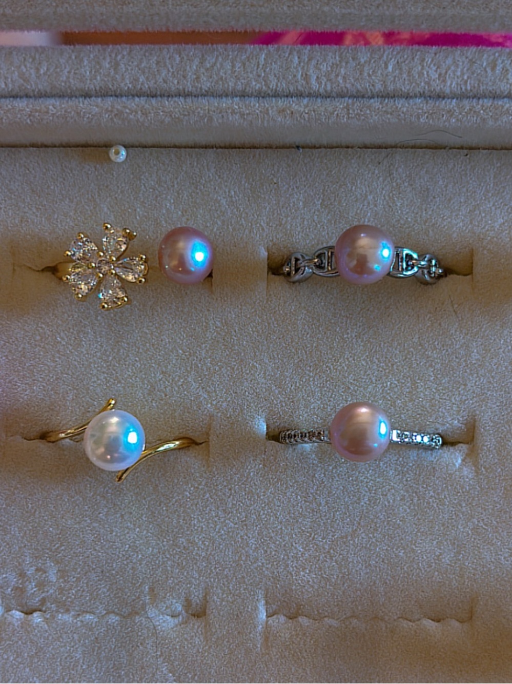 Dainty Freshwater Pearl Rings | 925 Sterling Silver | 18k Plated Gold | Timeless